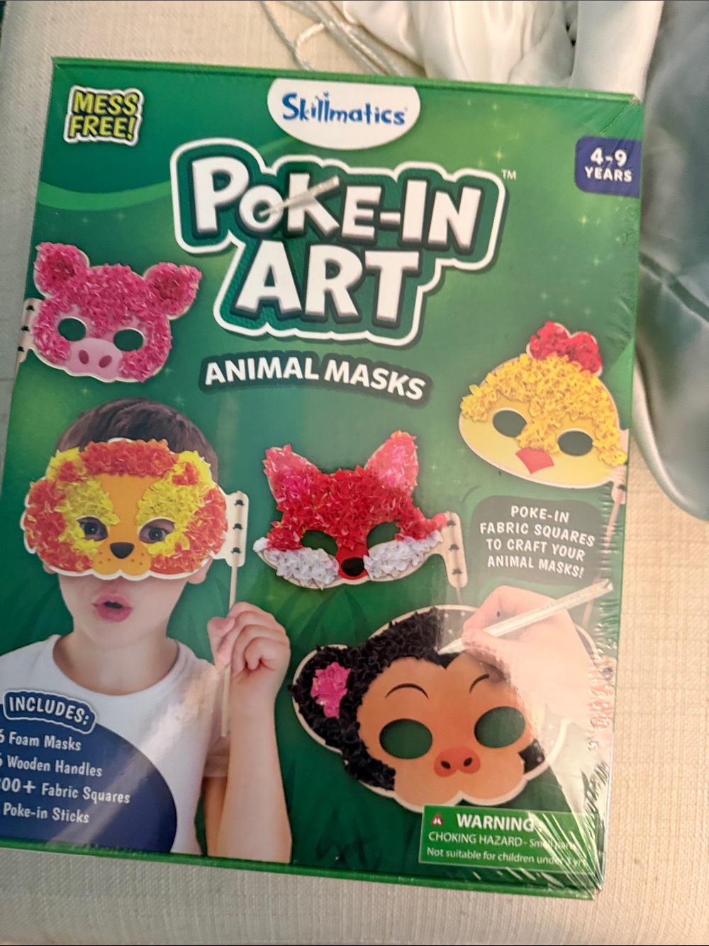 Poke-In Art Animal Masks Craft Kit - Green